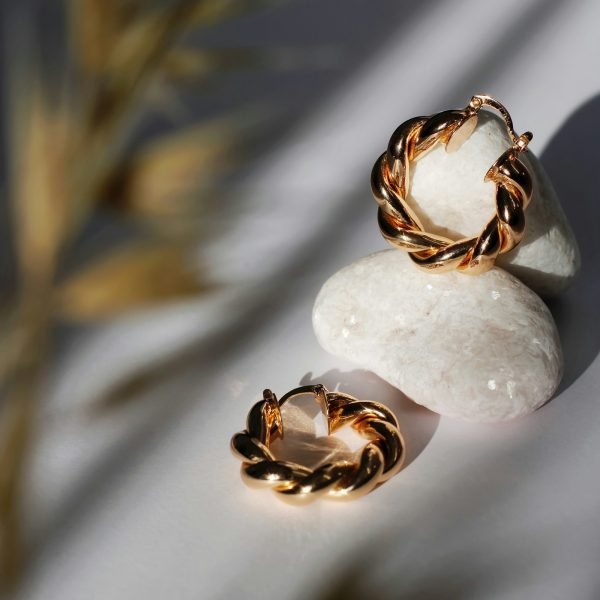 Twisted Gold-Tone Hoop Earrings